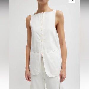 Tibi Chino Split Front Vest Top size 0